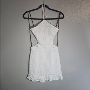 Forever 21 White Backless Halter Dress